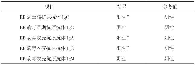 表2 EB病毒感染相关血清学检测